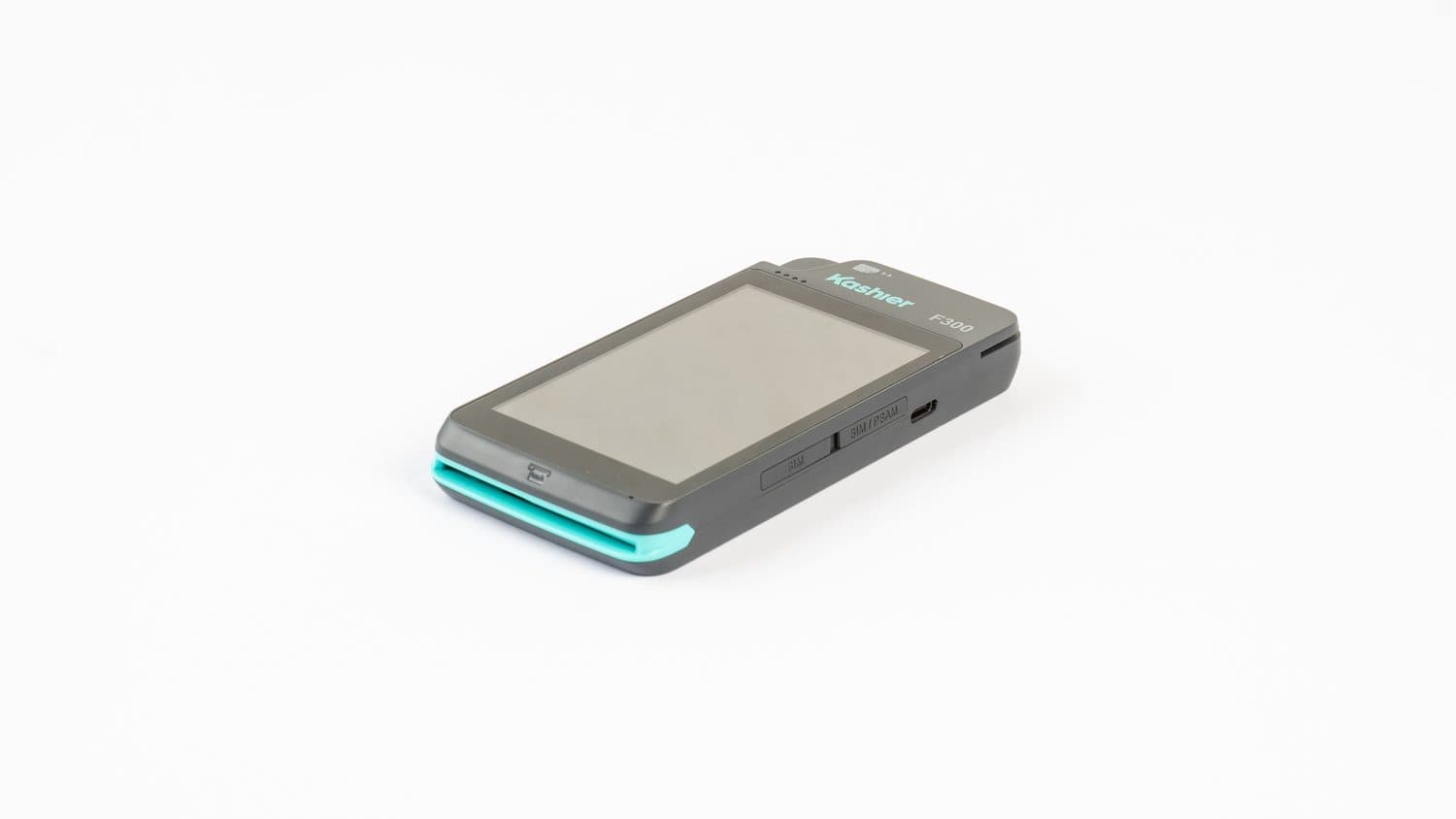 Kashier F300 compact mobile POS, three-quarter view